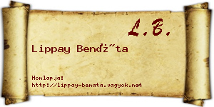 Lippay Benáta névjegykártya